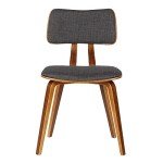 Jaguar Charcoal Fabric Dining Chair with Walnut Finish