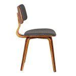 Jaguar Charcoal Fabric Dining Chair with Walnut Finish
