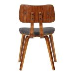 Jaguar Charcoal Fabric Dining Chair with Walnut Finish