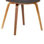 Jaguar Charcoal Fabric Dining Chair with Walnut Finish