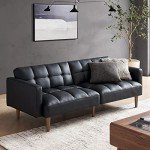 Mopio Aaron Midnight Black Futon Sleeper Sofa