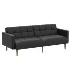 Mopio Aaron Midnight Black Futon Sleeper Sofa