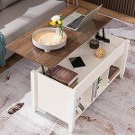 VINGLI White Lift Top Coffee Table with Storage