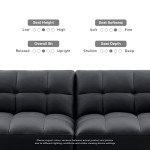 Mopio Aaron Midnight Black Futon Sleeper Sofa
