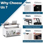 VINGLI White Lift Top Coffee Table with Storage