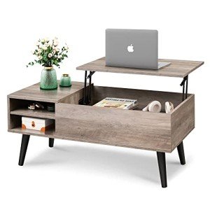 WLIVE Lift Top Coffee Table with Storage - Mid Century