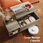 WLIVE Lift Top Coffee Table with Storage - Mid Century