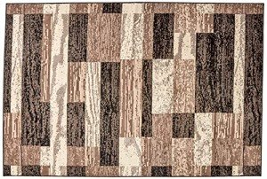 Modern Geometric Jute Backed Area Rug, 6' x 9