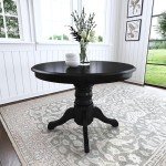 Black Round Pedestal Dining Table by Home Styles