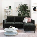 Black Velvet Reversible Sectional Sofa - Strummer
