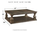 Farmhouse Coffee Table in Weathered Gray Finish