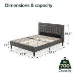 Dark Grey Cal King Tufted Platform Bed Frame