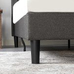 Dark Grey Cal King Tufted Platform Bed Frame