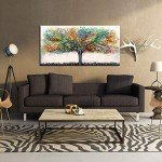 Large Abstract Trees Canvas Wall Art - 20x40 inch