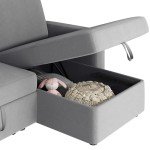 Light Gray L-Shaped Sectional Sofa with Chaise