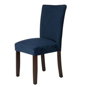 Set of 2 Navy Velvet Dining Chairs