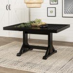 Black Antique Wood Dining Table for the Kitchen