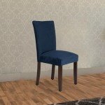 Set of 2 Navy Velvet Dining Chairs