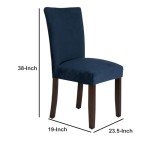 Set of 2 Navy Velvet Dining Chairs