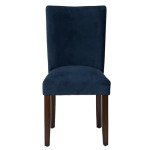 Set of 2 Navy Velvet Dining Chairs