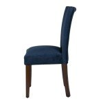 Set of 2 Navy Velvet Dining Chairs