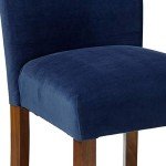 Set of 2 Navy Velvet Dining Chairs
