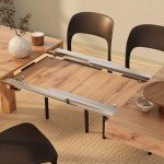 Expandable Kitchen Table, First, Wotan Oak Finish