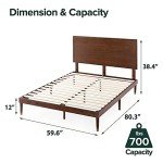 Zinus Queen Brown Pine Platform Bed
