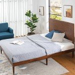 Zinus Queen Brown Pine Platform Bed