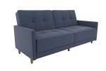Navy Linen Sprung Seat Sofa Bed