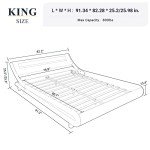 King Size LED Platform Bed Frame in Black