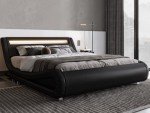 King Size LED Platform Bed Frame in Black
