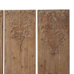 Set of 3 Floral Carved Wooden Wall Decor