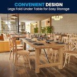 Rustic Solid Pine Folding Farm Table