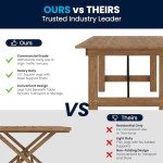 Rustic Solid Pine Folding Farm Table