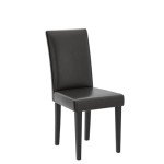 Set of 4 Brown PU Cushion Dining Chairs