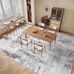 Modern Short-Pile Area Rug in Abstract Gray