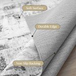 Modern Short-Pile Area Rug in Abstract Gray