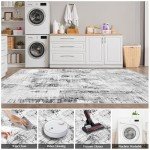 Modern Short-Pile Area Rug in Abstract Gray