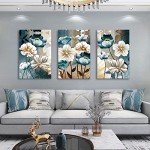 Lotus Flower Canvas Art - 3 Piece Set
