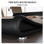 King Size Upholstered Sleigh Bed Frame in Black