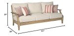 Coastal Eucalyptus Outdoor Patio Sofa with Cushions