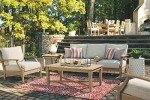 Coastal Eucalyptus Outdoor Patio Sofa with Cushions