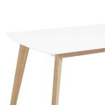 Mid Century Modern Wood Dining Table in White/Natural