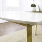 Mid Century Modern Wood Dining Table in White/Natural