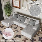 Gray U-Shaped Convertible Sectional Sofa with Soft Fabric