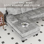 Gray U-Shaped Convertible Sectional Sofa with Soft Fabric