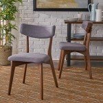 Molly Mid Century Modern Dark Grey Dining Chairs Set