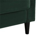Green Velvet Reversible Sectional Sofa with Ottoman