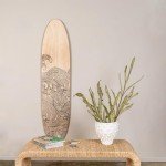 Coastal Surfboard Decorative Wall Art for Living Room